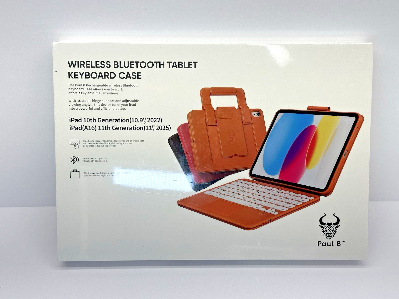 NEW Paul B Wireless Bluetooth Tablet Keyboard Case For iPad 10th 10.9" and 11th