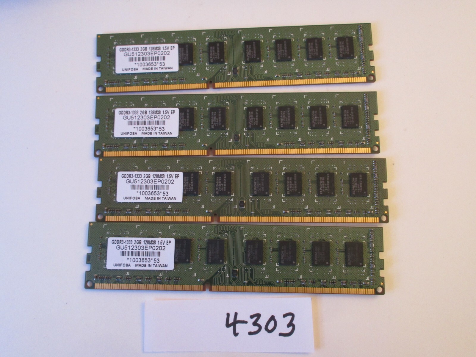 UNIFOSA GU512303EP0202 4x2Gb=8Gb PC3-10600 1333Mhz DDR3 Desktop Memory RAM (4303
