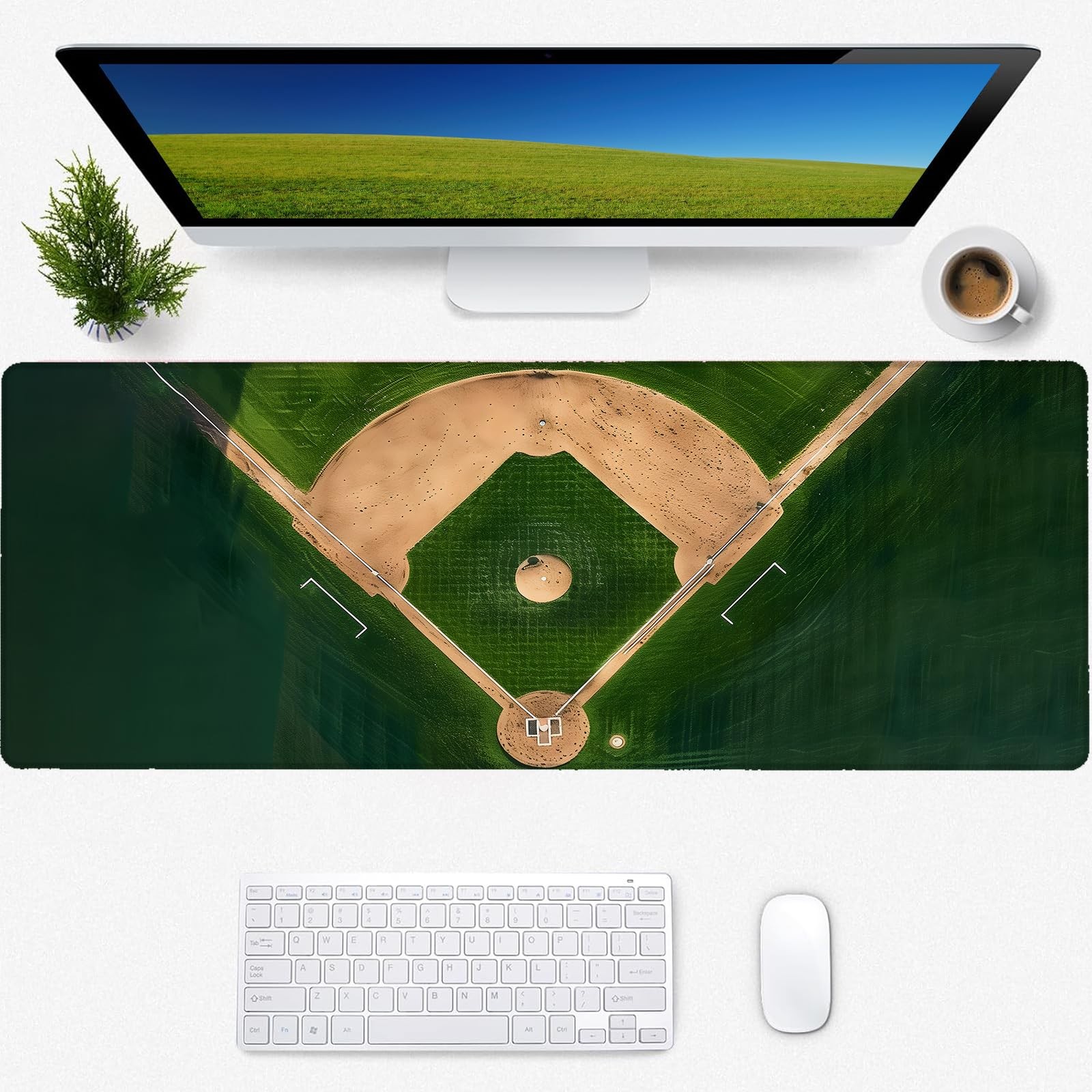 Baseball Field Gaming Mouse Pad, Desk Mat, Non-Slip Rubber Base Cool Aestheti...