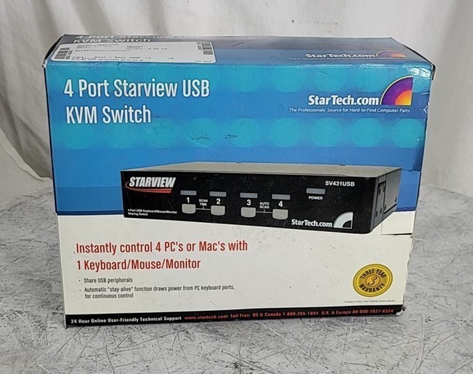 STARVIEW SV431USB 4 Port KVM Switch USB SEE NOTES
