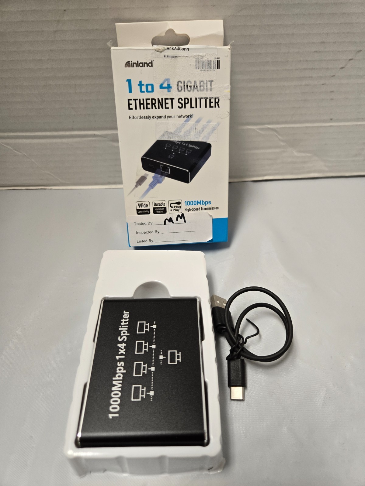 Inland 1 to 4 Gigabit Ethernet Splitter - 1000Mbps