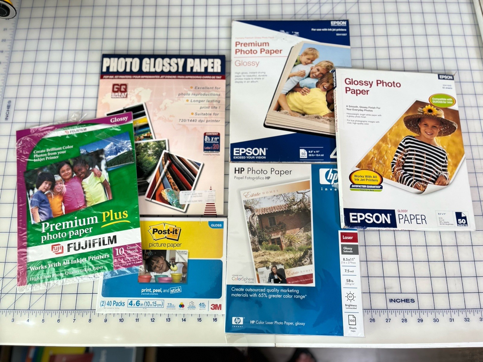 Mixed Lot Fujifilm Epson HP Post-it Of 8.5 x 11” Premium Photo Glossy Paper