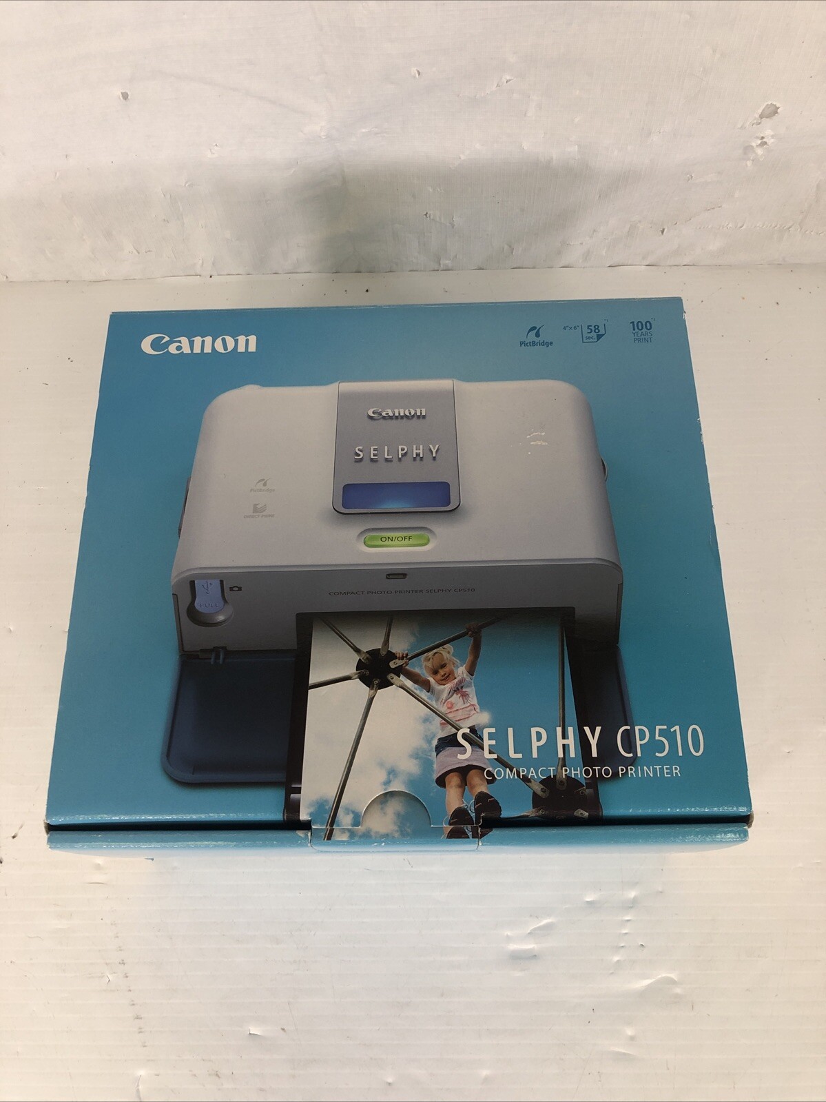 Canon Selphy CP510 Compact Digital Photo Thermal Printer 4x6 In 58 Sec Open Box