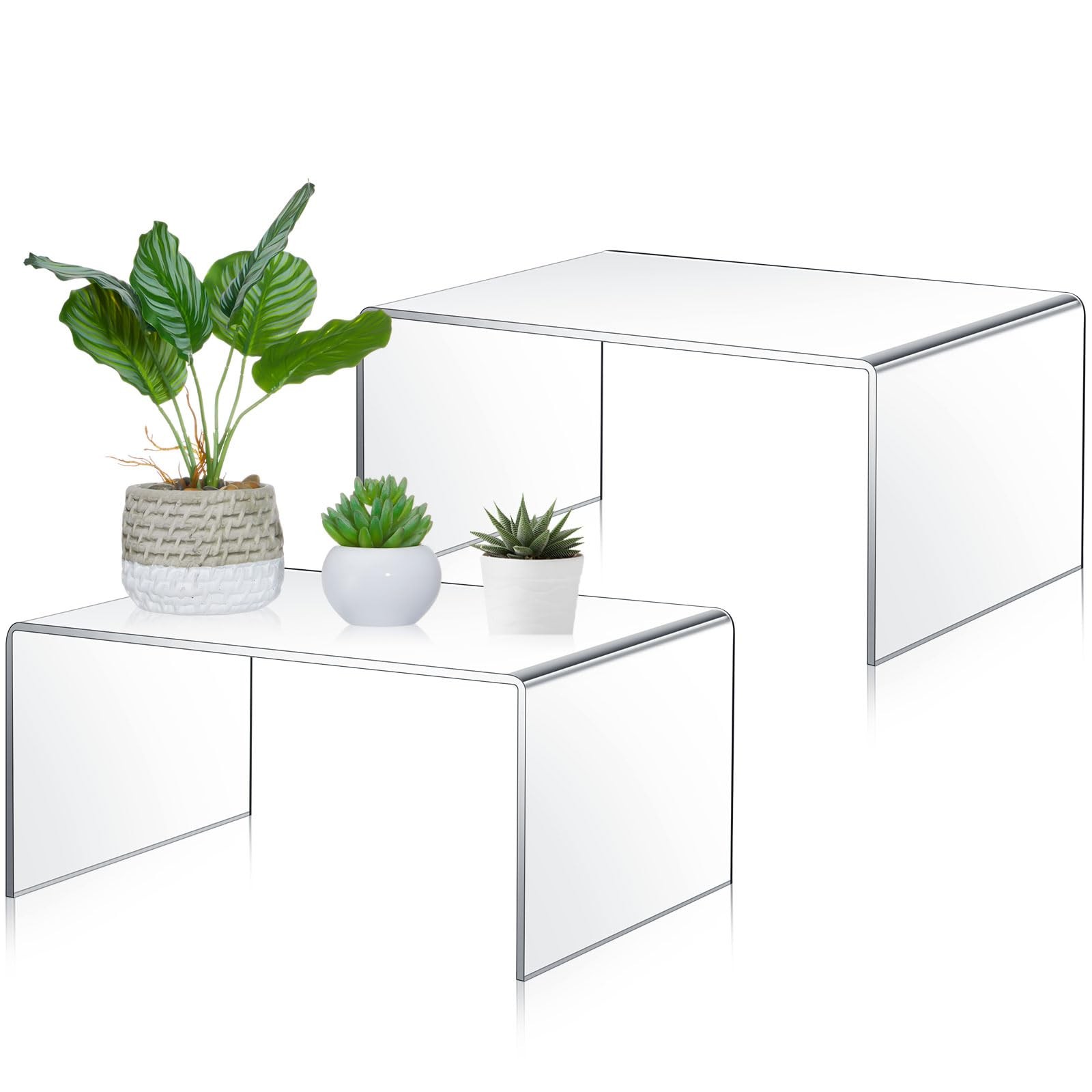 RattanView 2 Pcs 13 Inch Large Clear Acrylic Shelf 13 Inch, 5 mm,