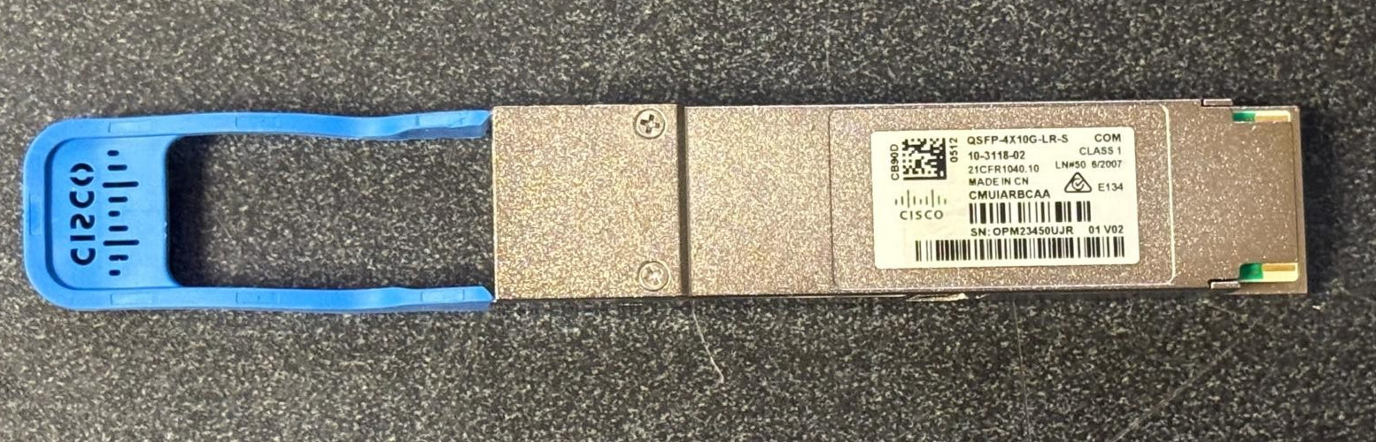 CISCO QSFP-4X10G-LR-S 4x10GBASE-LR MPO QSFP Module 10-3118-02