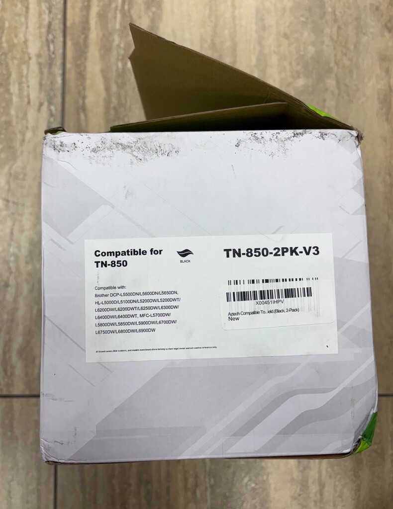 Aztech TN850 2 pk Toner Cartridge Brother TN820 MFC-L5900DW L5850DW HL-L6200DW 