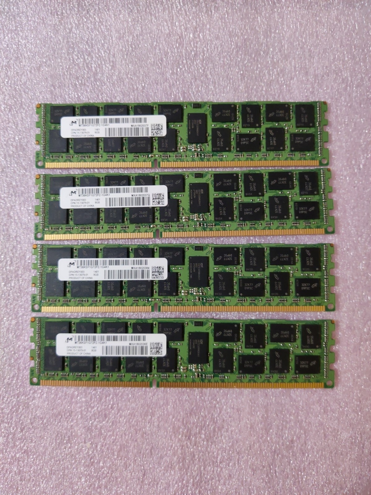 Cisco 15-13079-01 Lot 4x 8GB PC3L-10600R Micron MT36KSF1G72PZ-1G4K1 Memory RAM