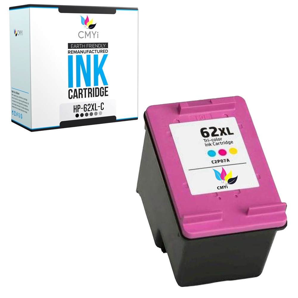 1-Pack CMYi Replacement 62XL Color Ink Cartridge for HP OfficeJet 5741 5742 5743