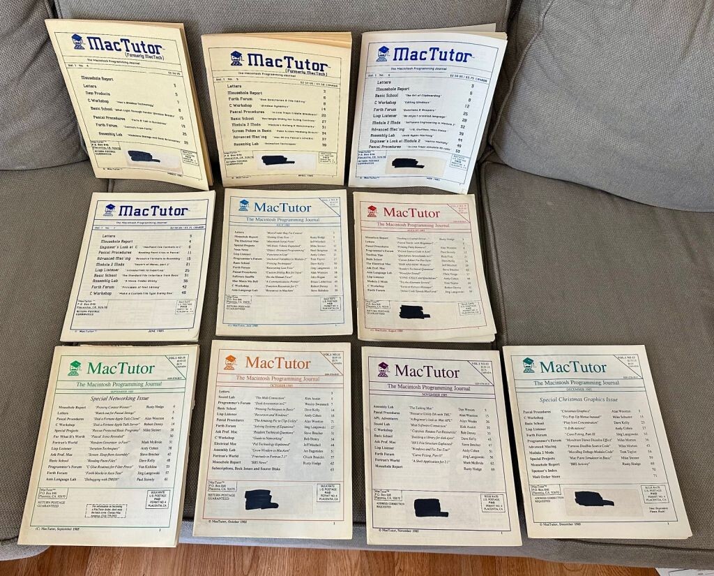 MacTutor The Macintosh Programming Journal No. 4 Thru 13 - The Original Issues