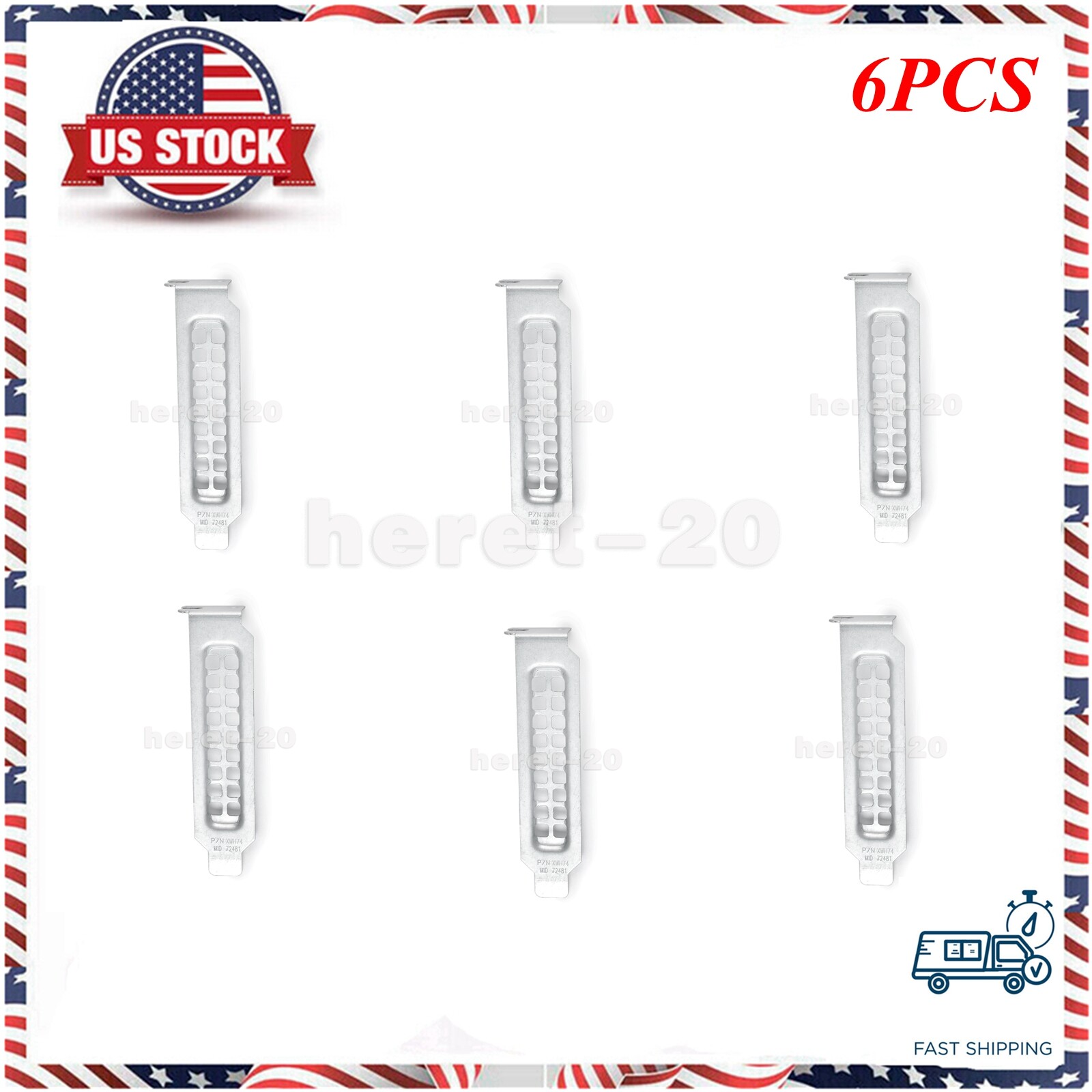 6Pcs XWH74 For Dell PCI 14G Low-Profile Blank Slot Cover R740 XD R640 R540 R840
