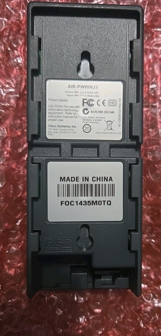 Cisco Aironet AIR-PWRINJ3 Power Injector Input 48V .38A Output 48V .32A