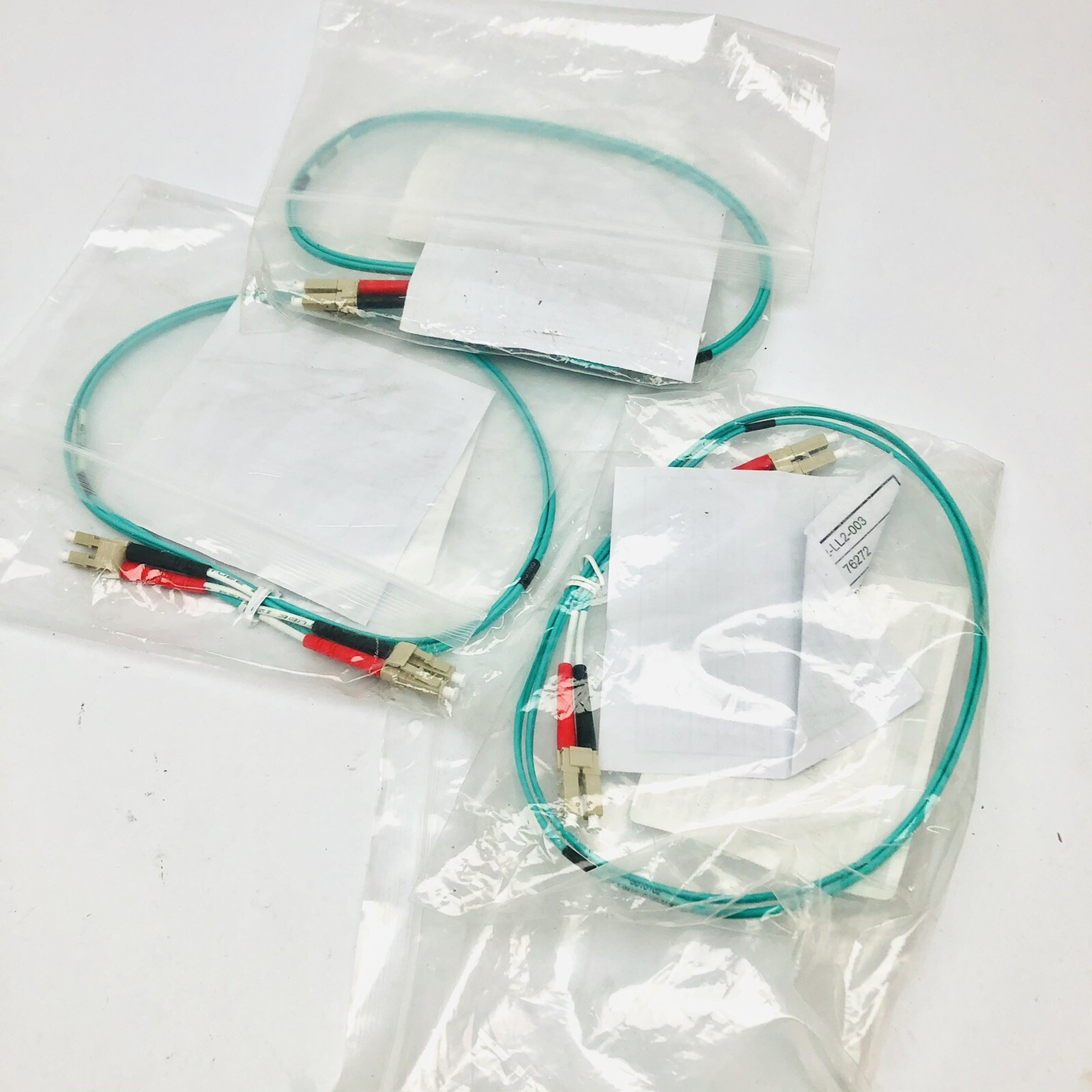 QTY O F 3 LEGRAND 852-LL2-003 VS 1M LC LC 10G DPX PVC FIBER OPTIC JUMPER CABLES