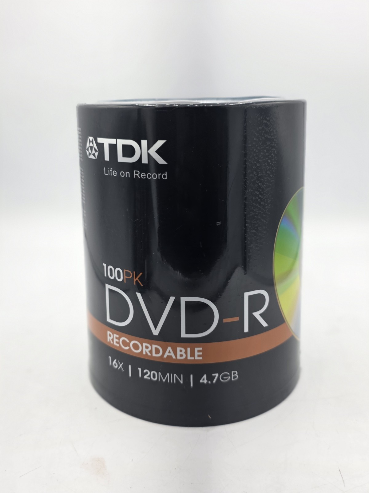 TDK DVD-R 100 Pack 16X 4.7GB 120 Min Recordable Blank Discs Spindle Sealed