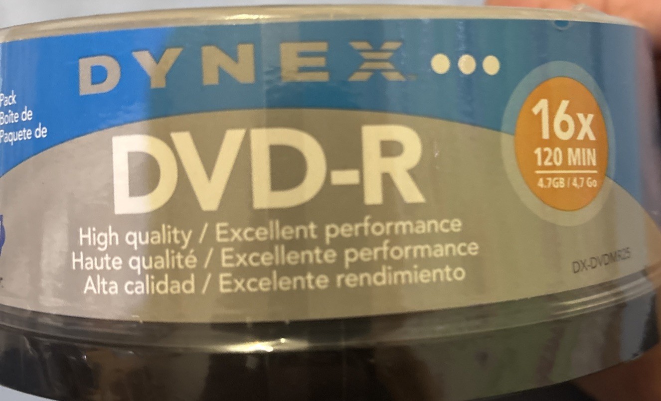 Dynex 25-Pack - 16x DVD+R Disc Spindle - Blue/Gray (DX-DVDPR25)