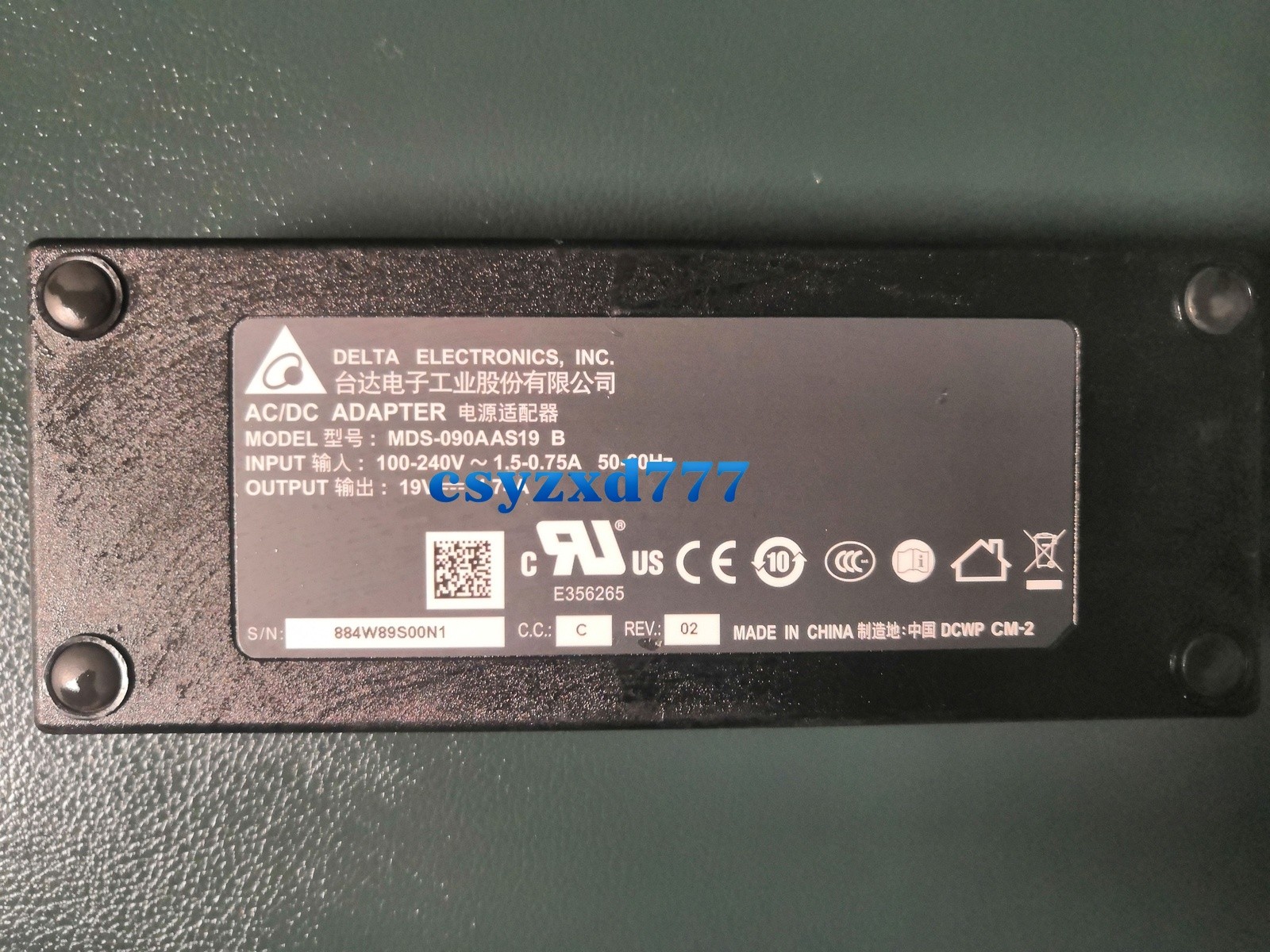 3-Pin AC Adapter for Sonoscape E2 Ultrasound Machine Charger MDS-090AAS19B