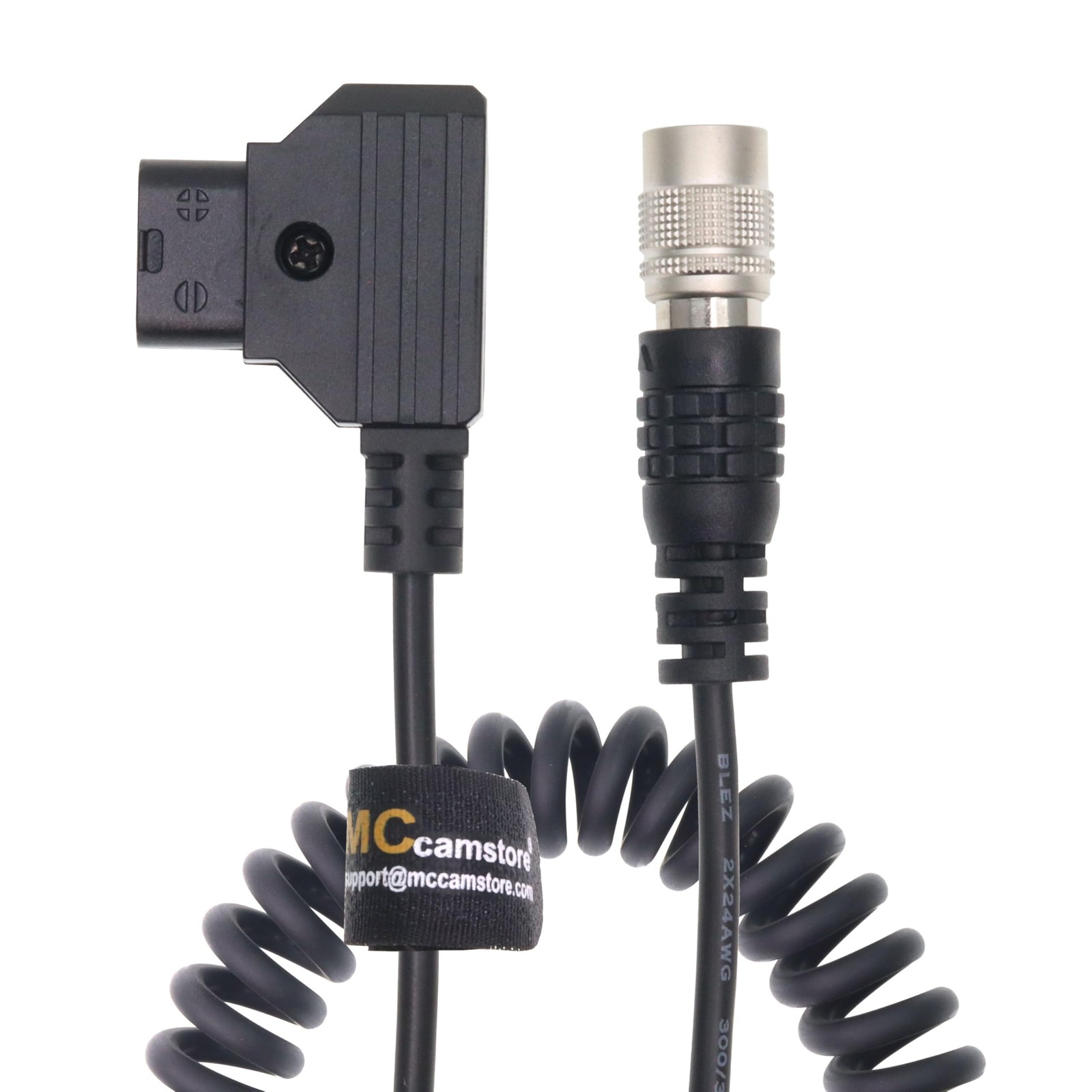 Hirose 4pin Male To Dtap Coiled Power Cable For Sound Devices ZAXCOM Wire