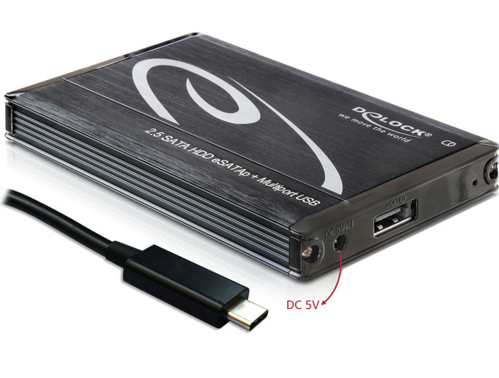 Delock External Enclosure SATA HDD SSD USB 3.1 Gen 2, Type-C to A, Thunderbolt 3