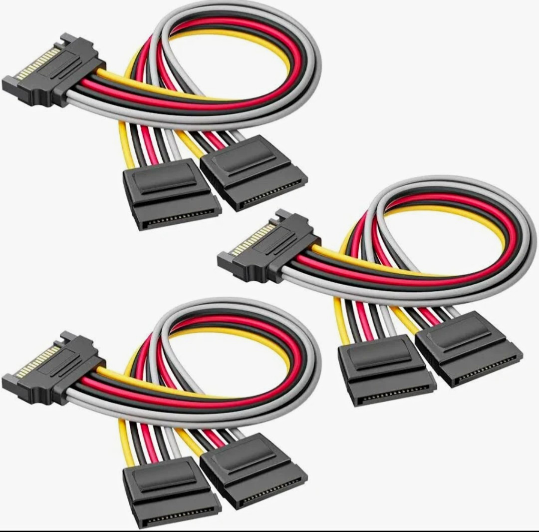 Cable Matters 15-Pin SATA Power Y-Splitter Cable 1-to-2, 3-Pack, 8 in