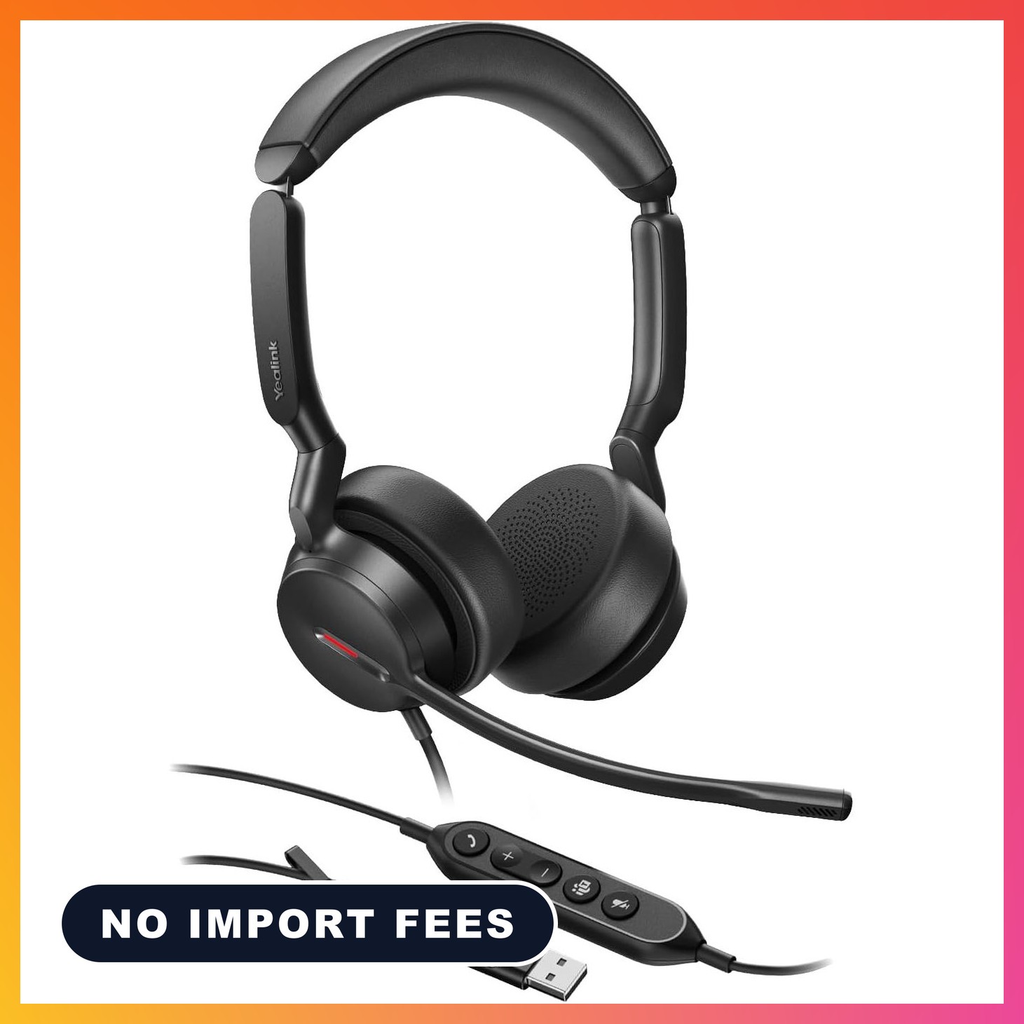 UH44 Wired USB Computer Headset with Mic, Dual Mics,Busy Light