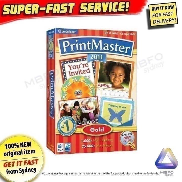 Print Master Gold NEW Desktop publisher printing PC software Windows 7 XP Vista