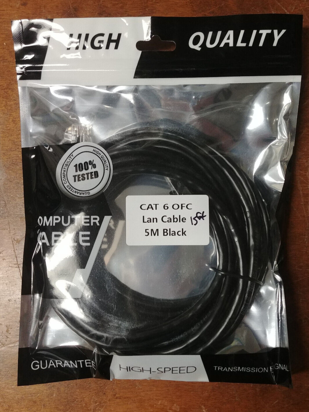 CAT 6 Oxygen Free Copper UTP RJ45  network Lan cables 5 meter 15 ft Black