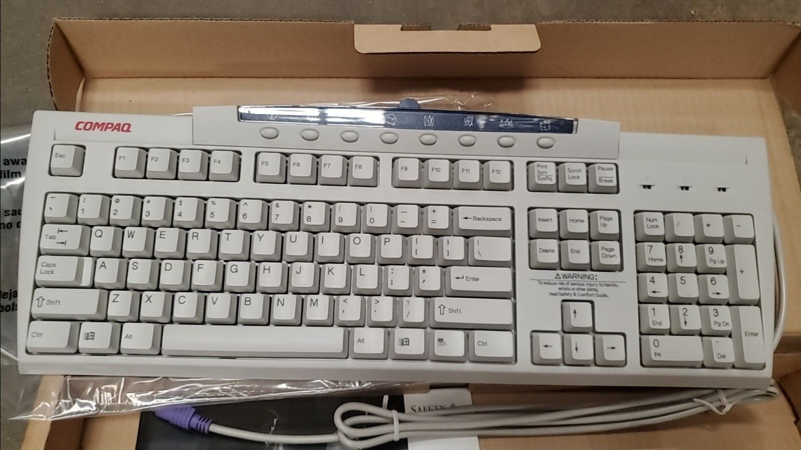 NEW PS2 Compaq Keyboard 166516-006 6feet cable 122659-006 KB-9963 104 keys