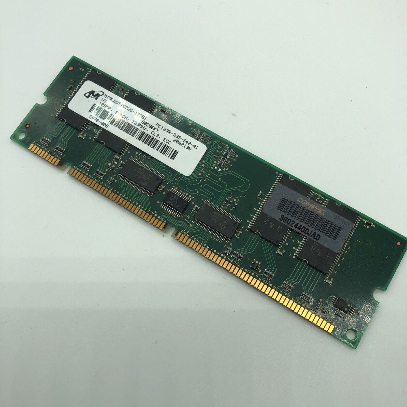128MB PC-133 168-Pin ECC DIMM Memory Module (16x72) 128 MEG PC133 Micron Samsung