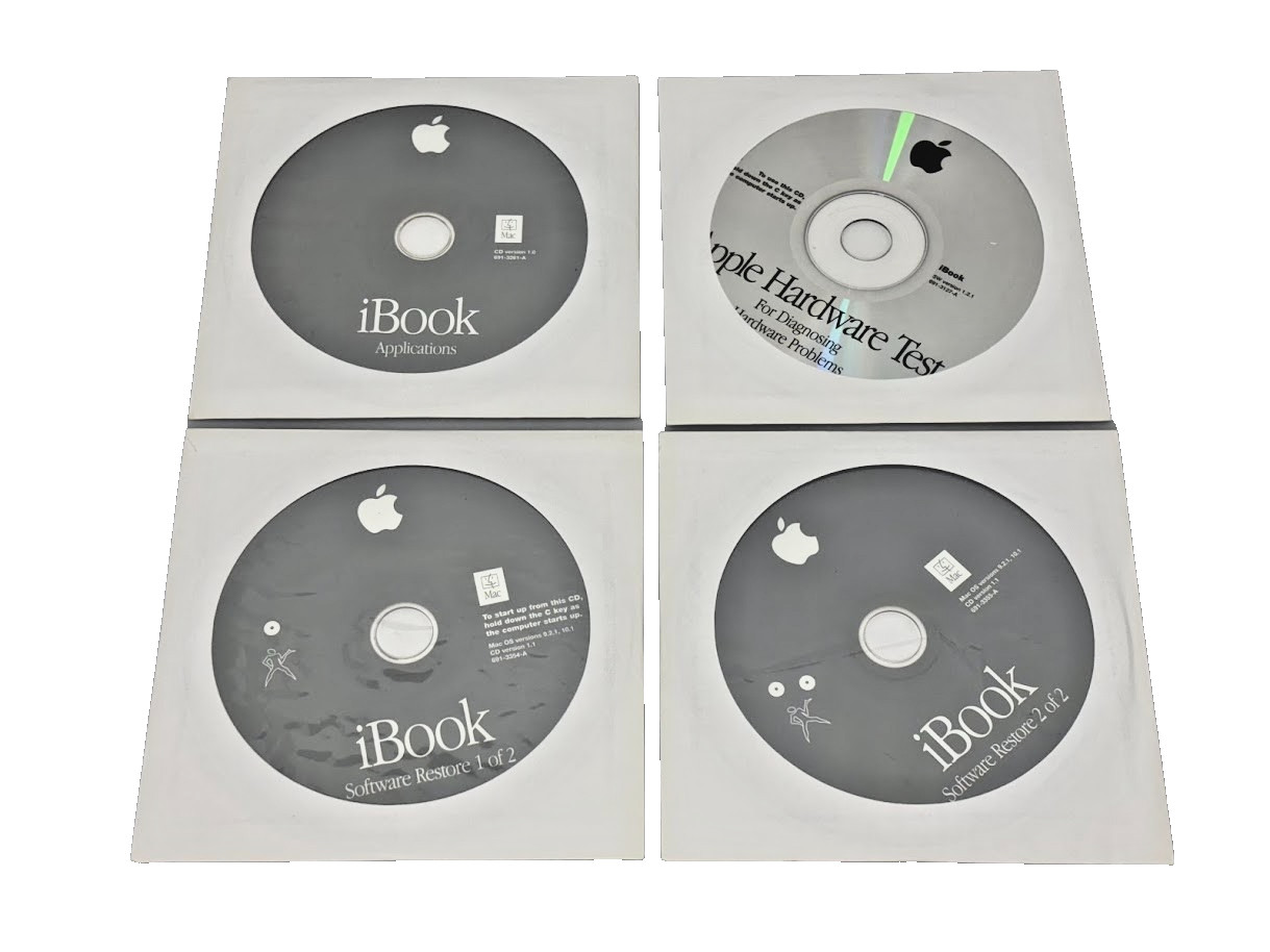 Apple iBook Install Discs, Software, Applications & Apple Hardware Test