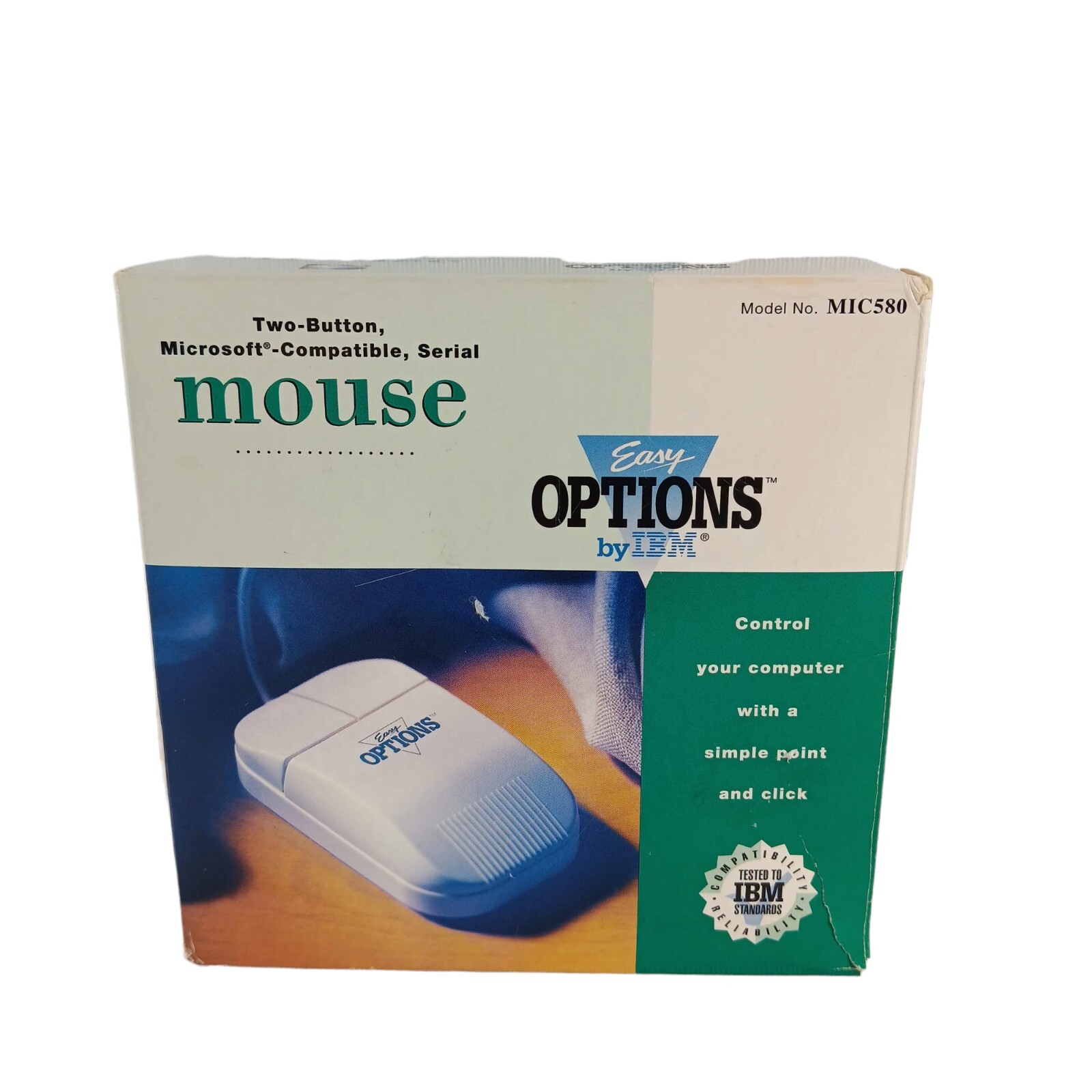 Easy Options By IBM 2-Button Serial Mouse # MIC580 PC Microsoft Compatible 