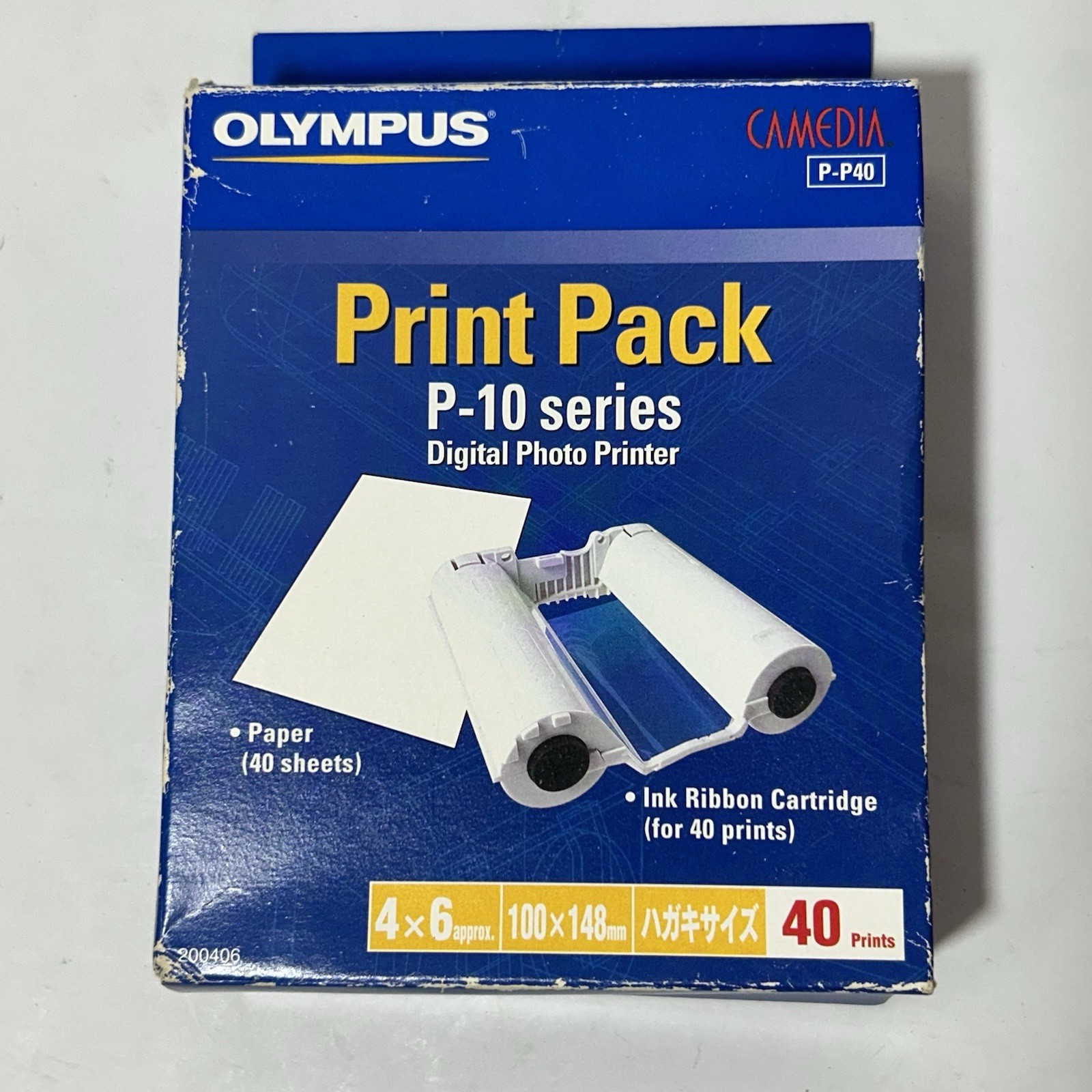 Olympus Camedia Print Pack P-10 Series P-P40 40 Prints + Ink Cartridge 4" x 6"