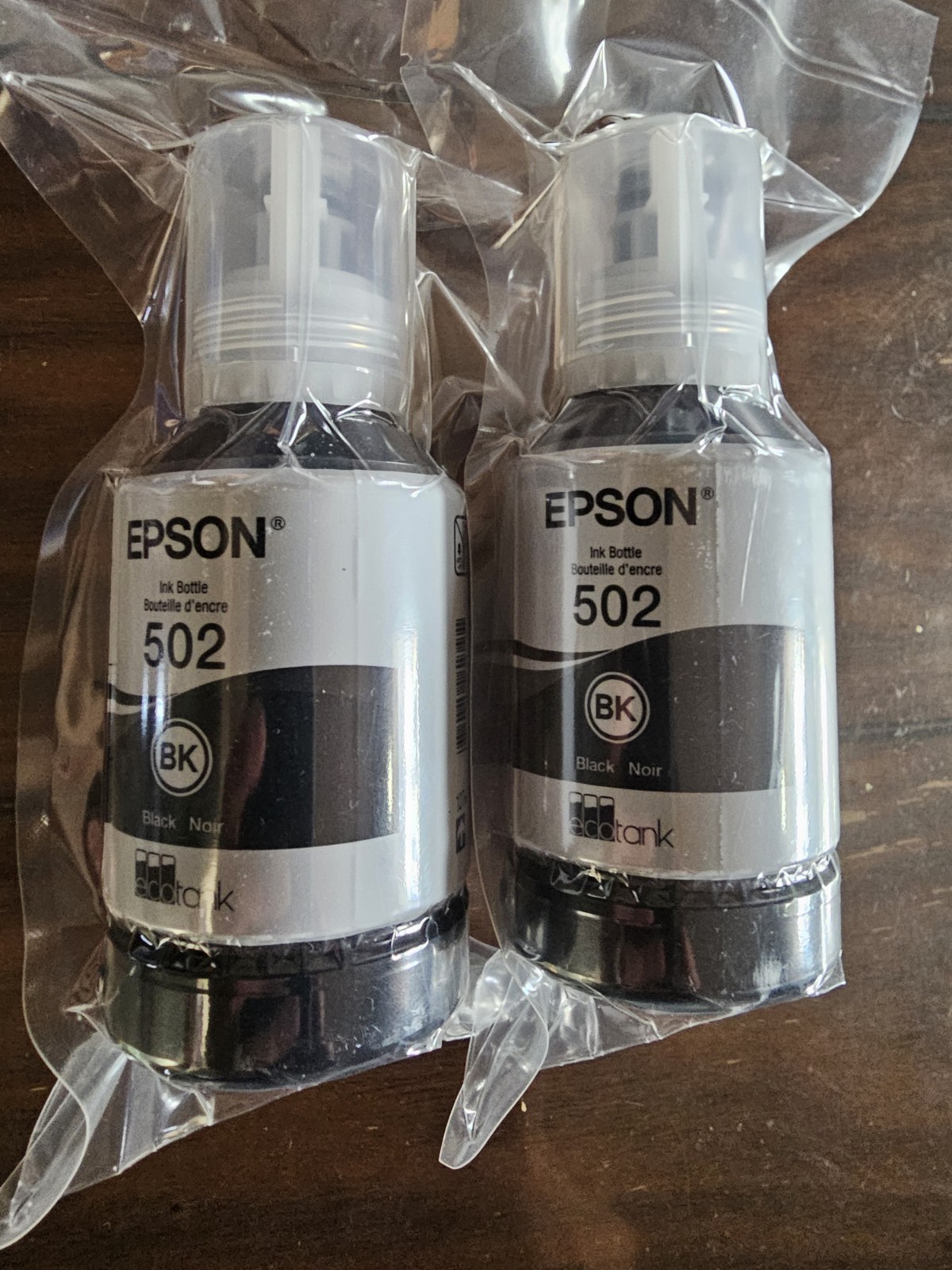 2x Epson 502 Black EcoTank Ink Bottle – 127ml, Genuine, Sealed, for Inkjet NEW