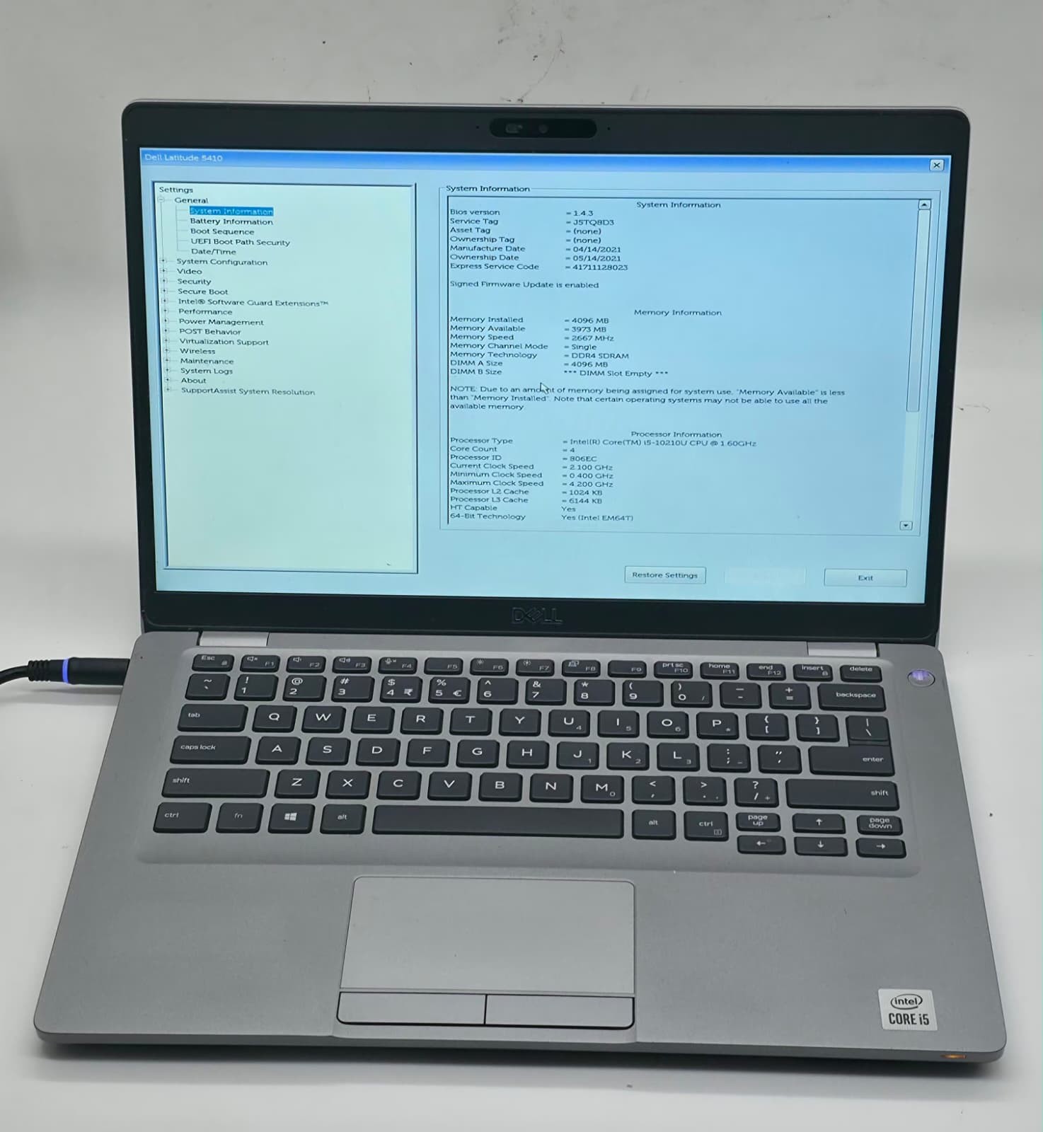 LOT OF 5 DELL LAPTOPS 4GB RAM Core i5 10th gen and others AS IS CHECK PHOTOS