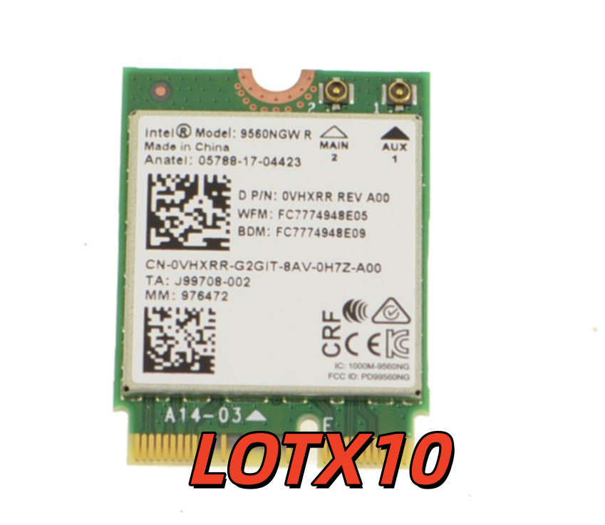 LOTX10 GENUINE DELL LAPTOP WIRELESS WIFI CARD 9560NGW VHXRR Bluetooth 5.0 M.2