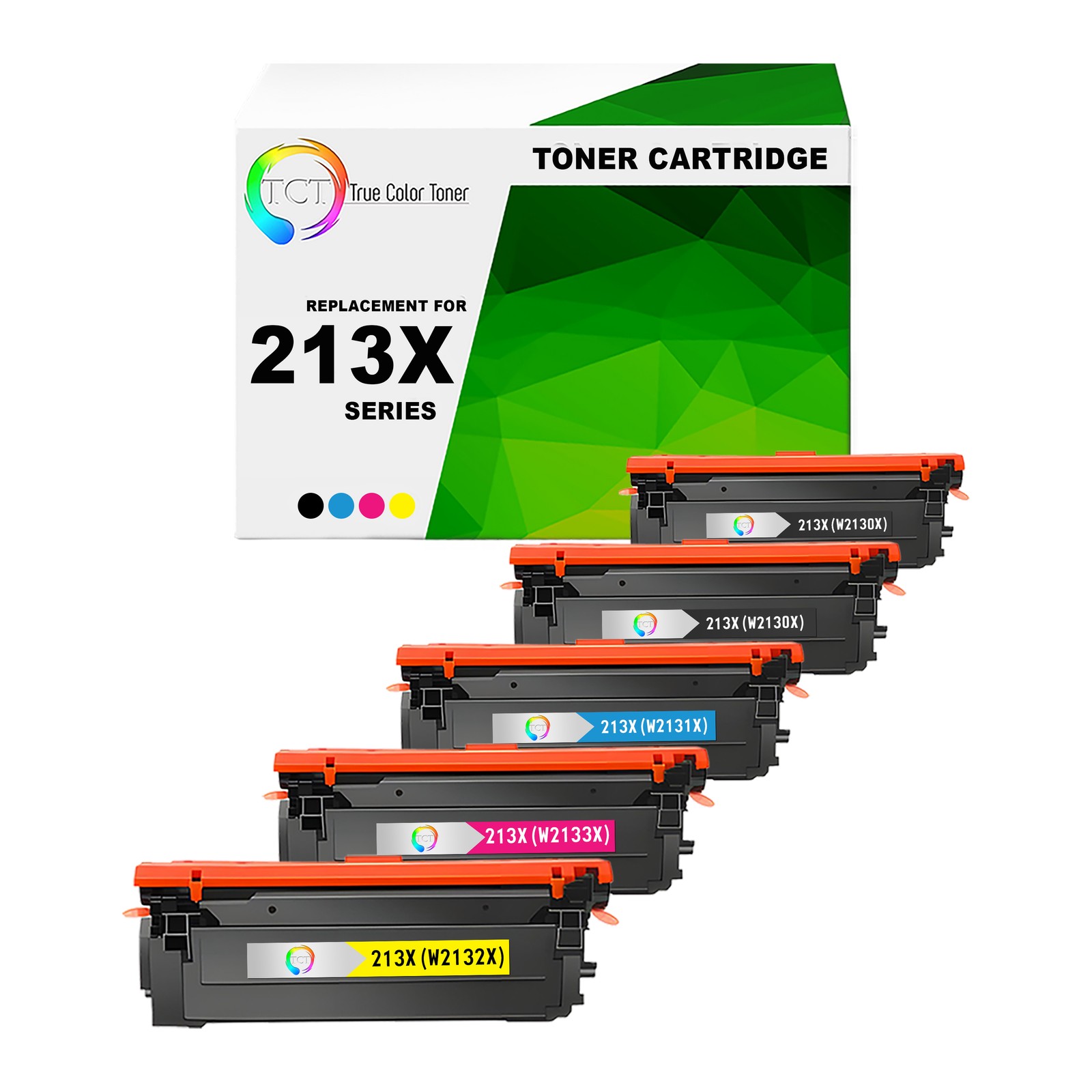 5Pk TCT Premium 213X BCYM Hi-Yield for Compatible HP 5700dn 6700 Toner Cartridge