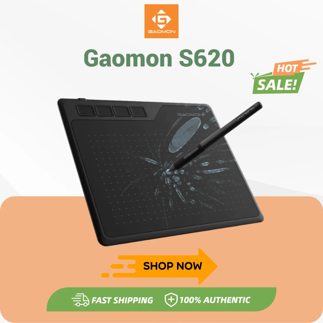 S620 Digital Tablet 6.5X4 Inch Portable Thin Graphics Tablets for Drawing Playin