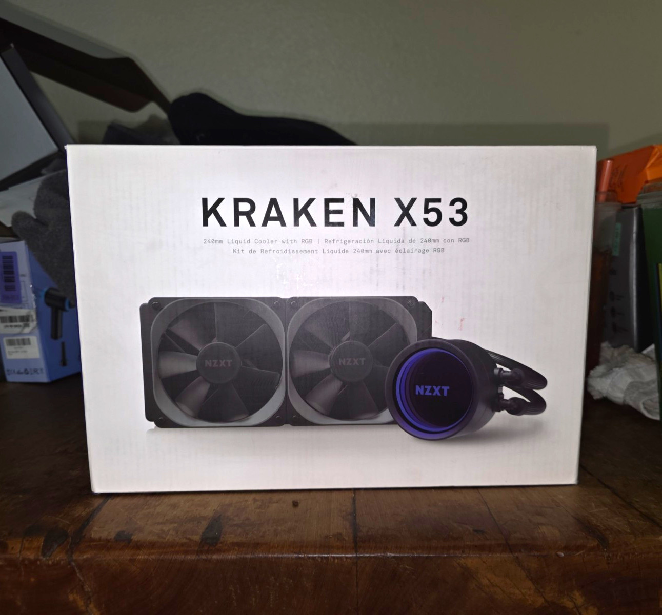 NZXT Kraken X53 240mm AIO Liquid CPU Cooler RGB Black 2x120mm Fans
