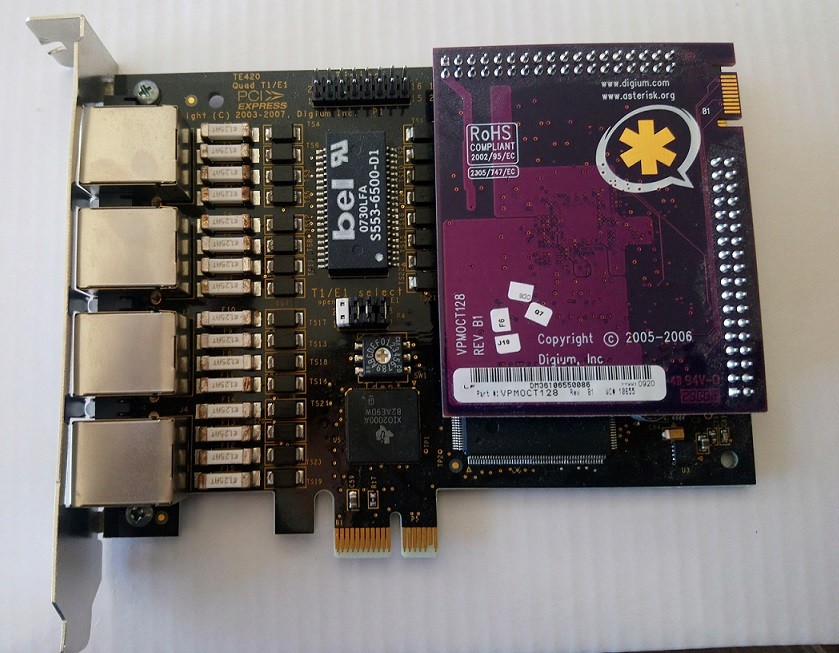 Digium TE420BF PCIe Express Quad E1/T1/J1 Echo Cancel ** 12 Months Warranty **