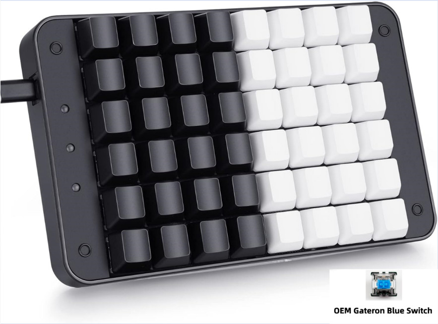 Koolertron 48 Programmable Keys Mechanical Keyboard with OEM Gateron Blue Switch