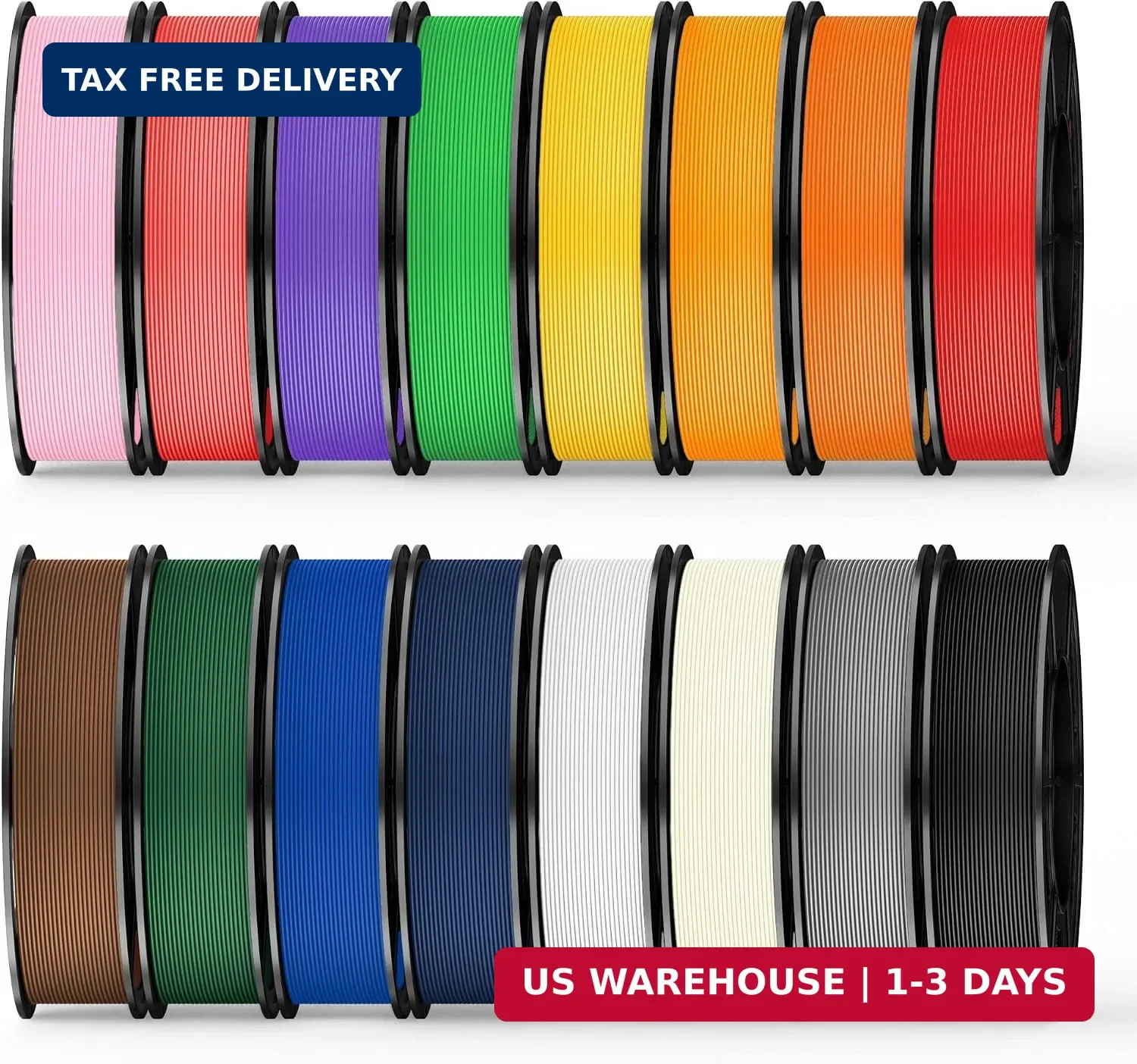 16 Color Pack Elite PLA+ Filament Bundle, Multicolor PLA+ 3D Printer Filament 1.