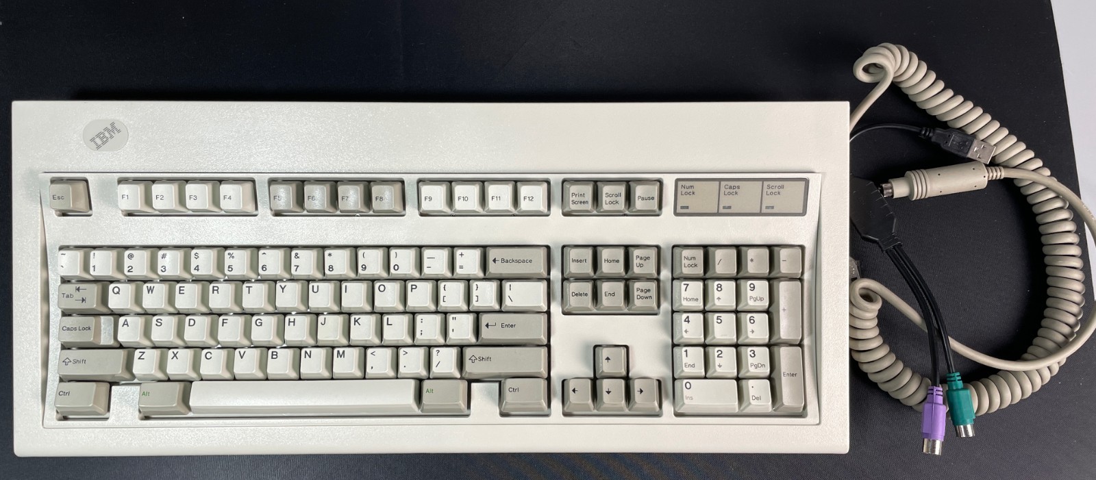 Vintage IBM Model M 1391401 April 23, 1990  Bolt-Modded Restored + Cables,