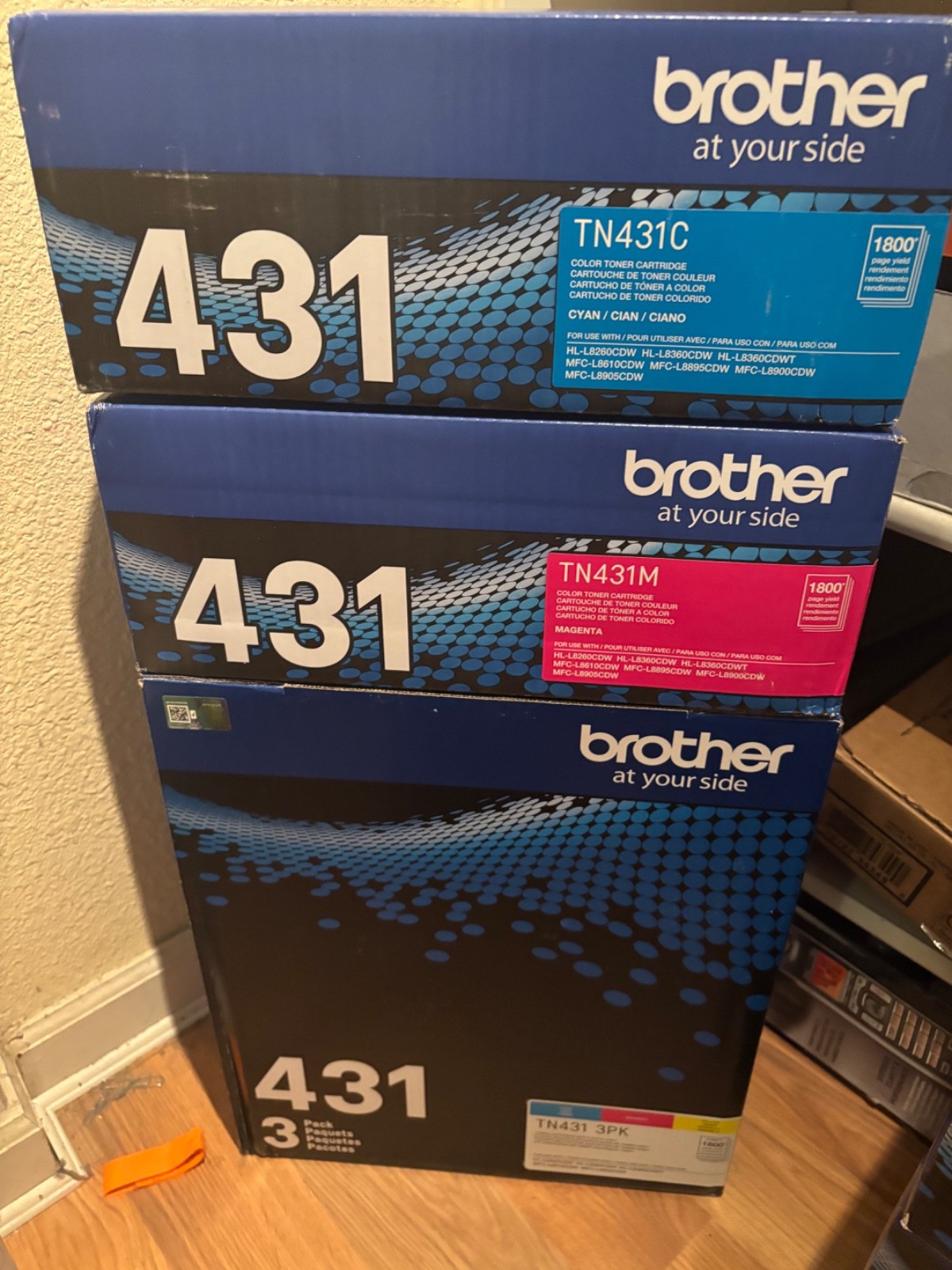 NEW GENUINE - BROTHER TN431 3-PACK CMY COLOR TONER - TN4313PK - SEALED BAGS