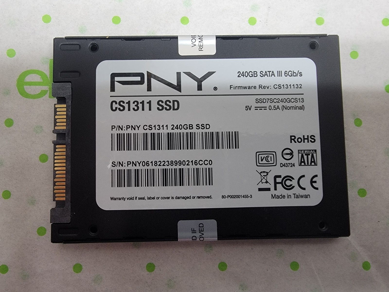 PNY CS1311 240GB 2.5" SATA III SSD SSD7SC240GCS13 Solid State Drive