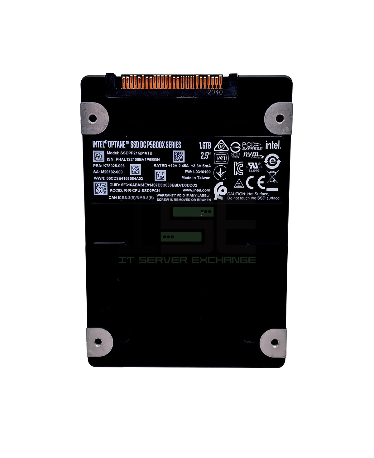Intel Optane SSD DC P5800x 1.6TB U.2 2.5''NVME PCIe SSDPF21Q016TB 100% Health