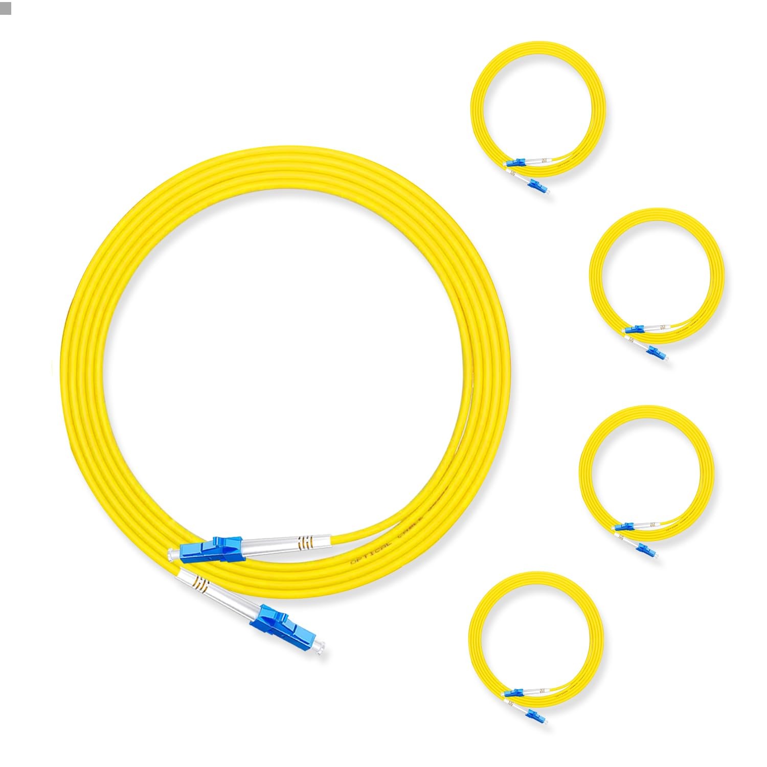 5 PCS 3M / 10 FT OS2 LCUPC To LCUPC Simplex Single Mode 9/125um Fiber Cable