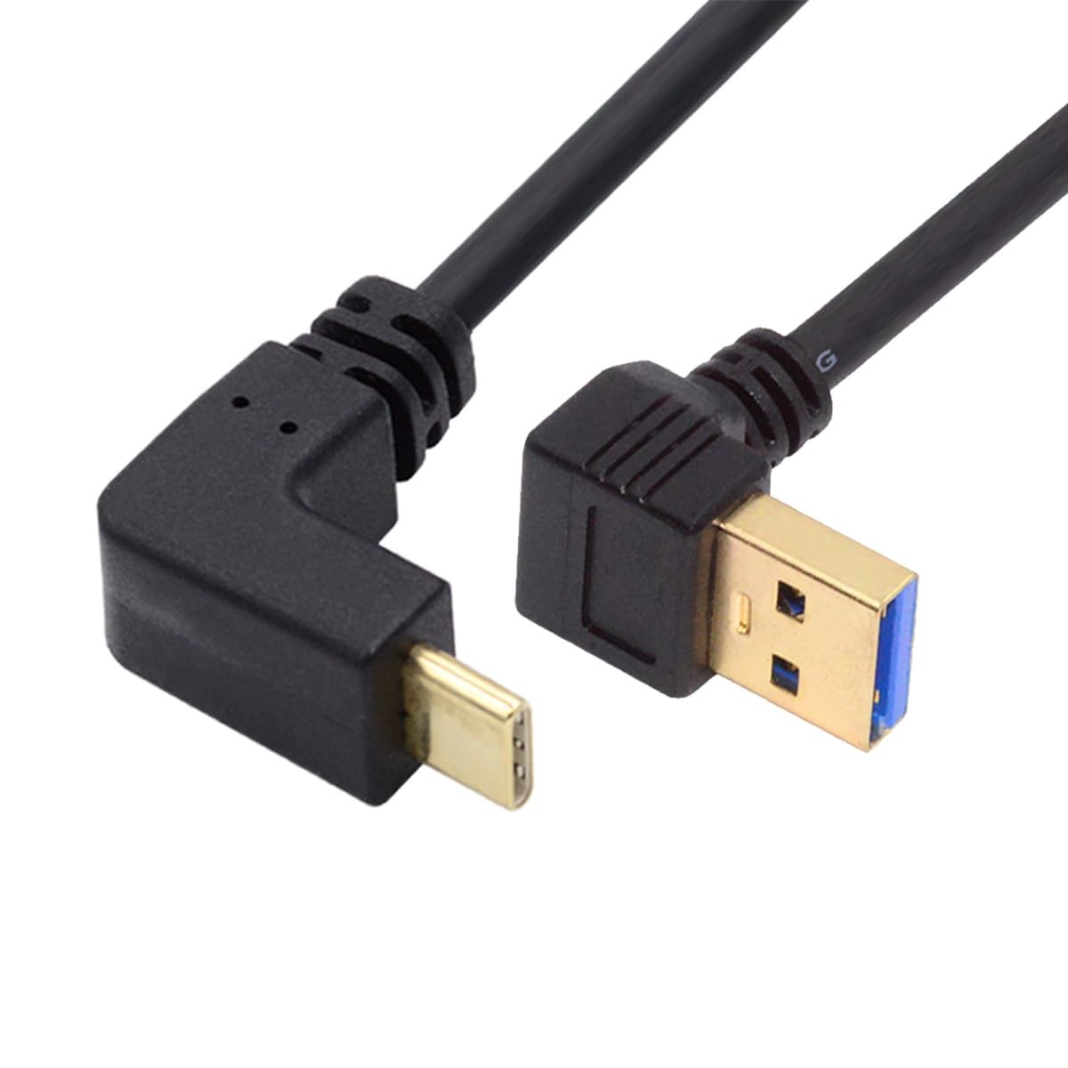 chenyang USB 3.1 USB-C Up Down Angled to 90 Degree 100cm, Black UC-098-DN