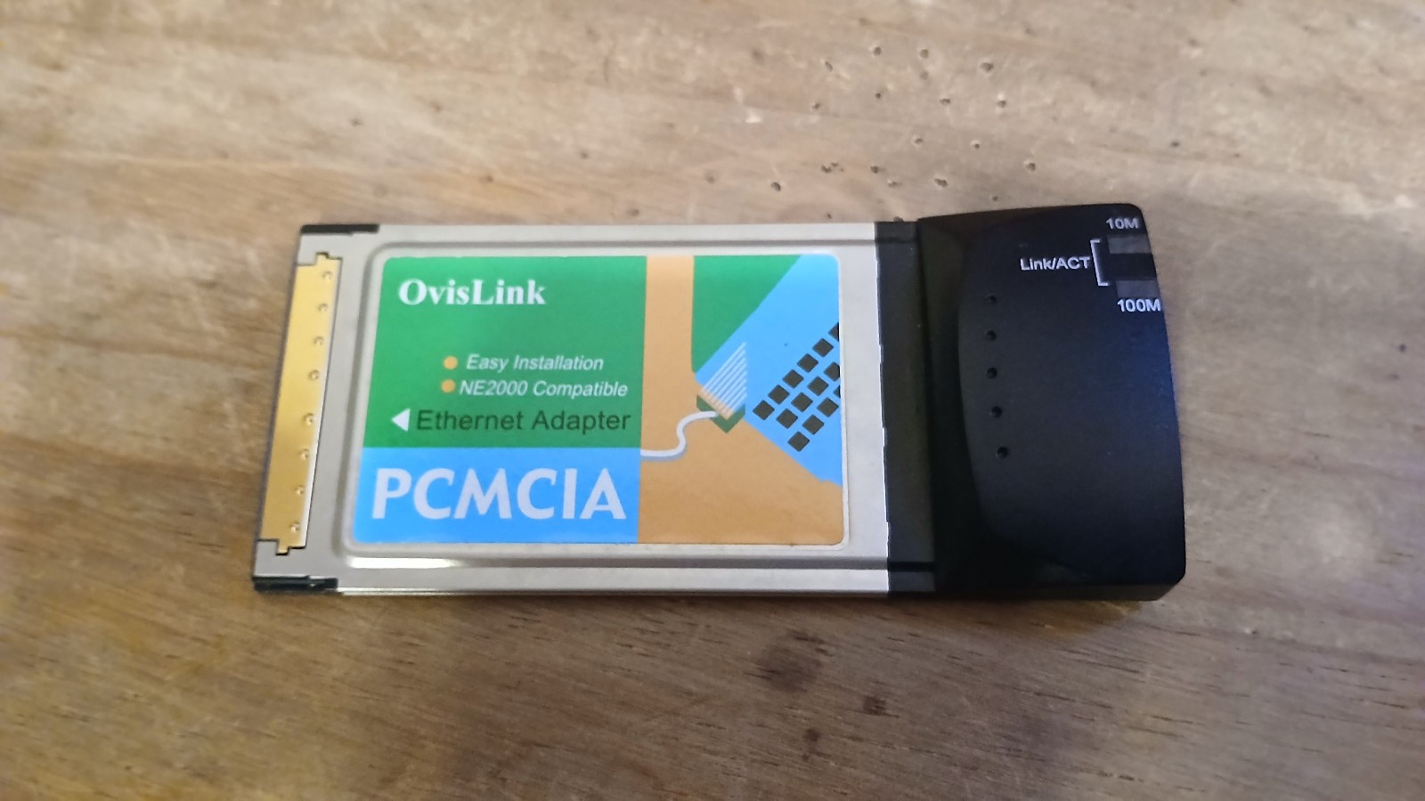 Vintage OvisLink PCMCIA Ethernet Card NE2000 Compatible LFS-PCM-32 Taiwan Retro