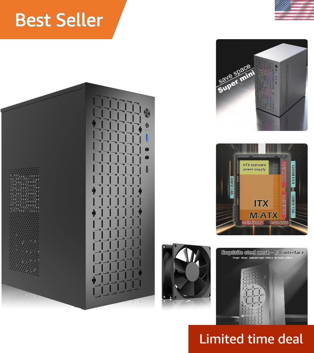 Durable Black Micro ATX Case with High Airflow for Ultimate Cooling Performance
