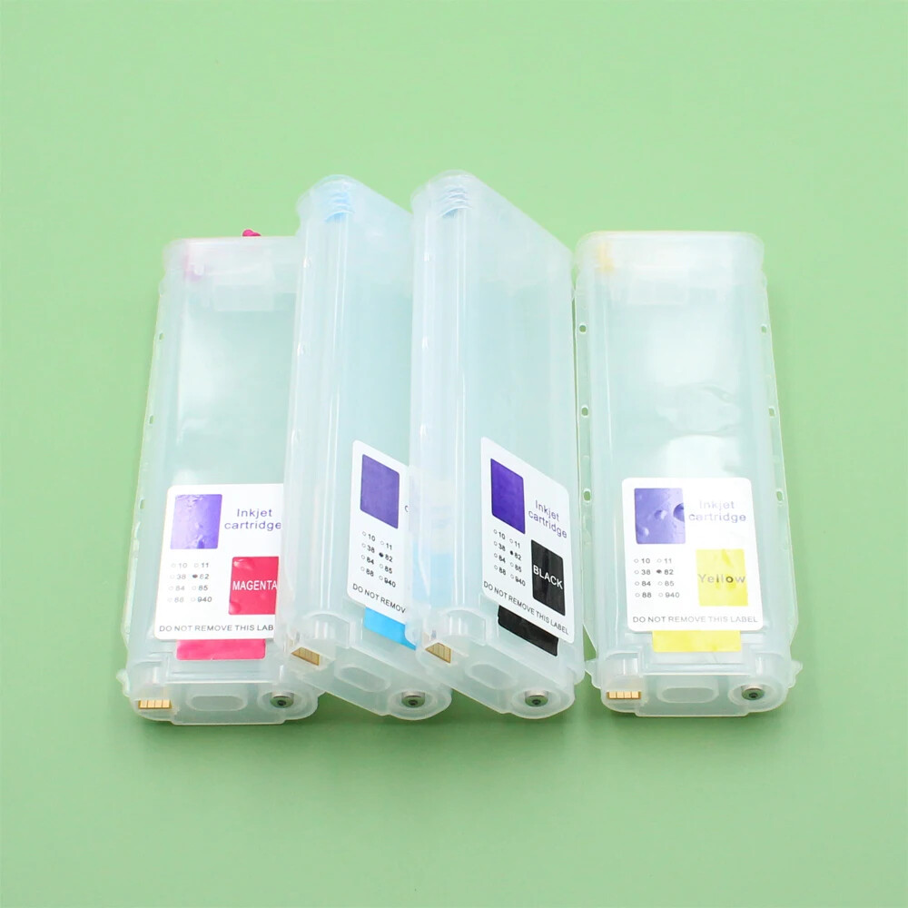 4pc Refillable Ink Cartridge with Permanent Chip for HP 800 500PS printer