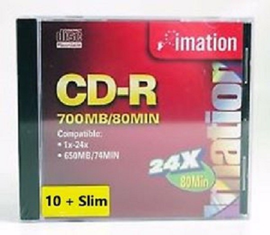 Imation CD-R 700MB/80 Min 24X (CD, One Disc Only) - Ships within 12 hours