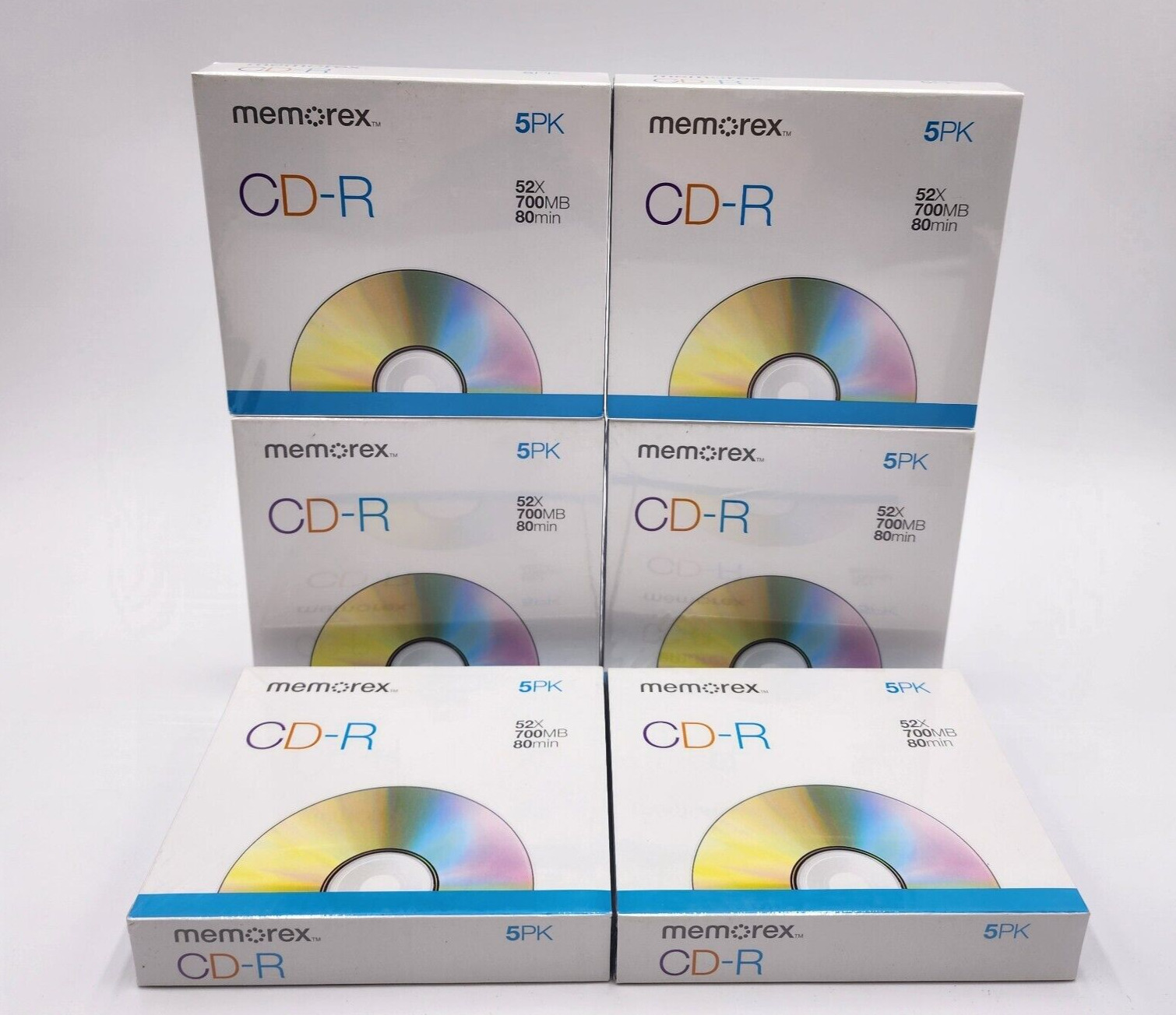 6x Memorex Cool Colors CD-R 52X 700MB 80 min (5 Pack) **Brand New**